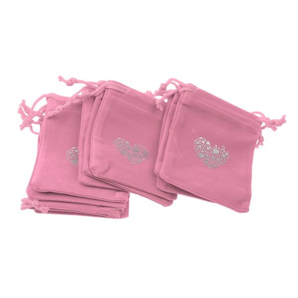 

magicdeal velvet drawstring bags pouch wedding party favors pink pack of 10pcs
