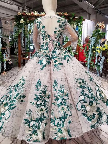 

цвета зеленых волны цветок мусульманская девушки pageant платье первого причастие шнурок способ arabic высокого класс цветы девушка вечернее, Red;yellow