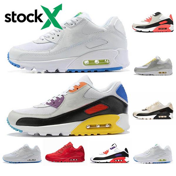 

Nike air 90 С Коробкой 2019 Новые Мужские женские туфли классические 90 Мужские Кроссовки Черный Красный Белый Тренер Воздушной Подушке Поверхность Дышащая Спортивная Обувь 36-45