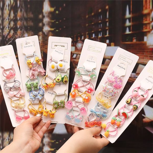 

10pcs new cute cartoon flower penguin princess headwear kids elastic hair bands children ropes girls accessories baby headdress, Slivery;white