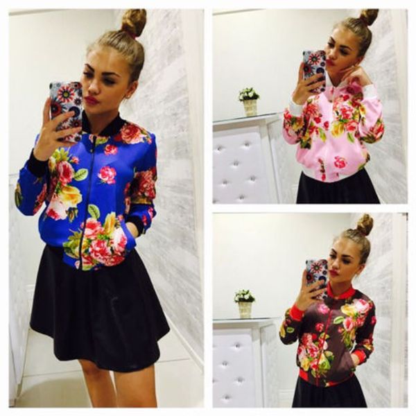 

women zipper loose hoodie hooded sweatshirt autumn coat jacket outerwear size s-xl, Black