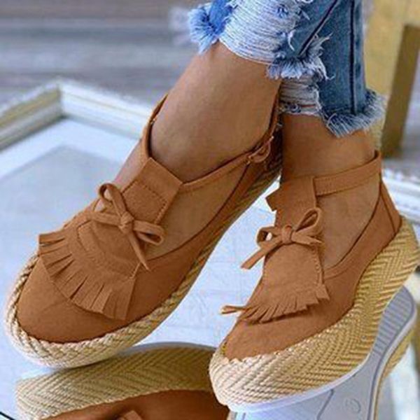 

women flat shoes summer vulcanized shoes solid color thick bottom women's sandals fashion tassel casual style women's, Black