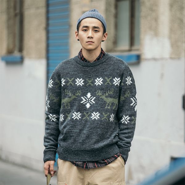 

red cable knit sweater men snowflake pull men winter couple sweater with deer heren trui jumper mens clothing cosmos 40my029, White;black