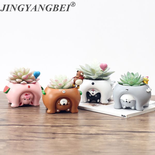 

creative decorative deskpot new arrival 1pcs lovely animal succulent pot micro landscape home garden decoration