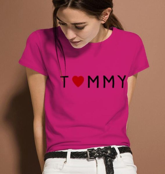 

selling 2019 ladies t - shirt monogram printing heart embellishment pure cotton micro - elastic welcome to buy, White
