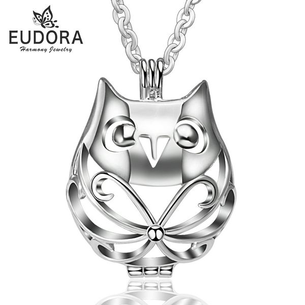 

5pc eudora harmony ball necklace owl locket pendant cage fit for 20mm inner ball cage pendant necklace jewelry, Silver