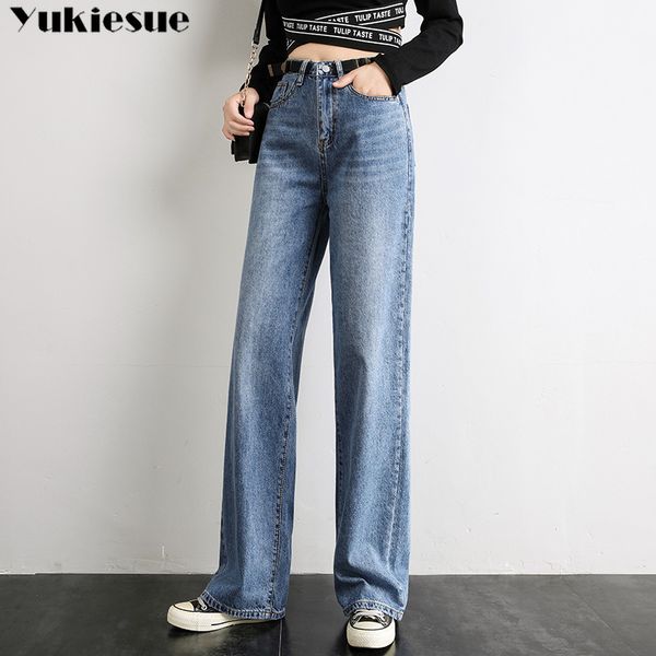 

woman jeans high waist clothes wide leg denim clothing blue streetwear vintage quality 2020 fashion harajuku straight pants