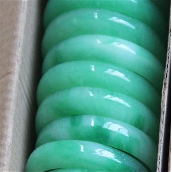 

lot jewelry 2pcs jade green gemstone vintage bracelets bangle charm v120, Black