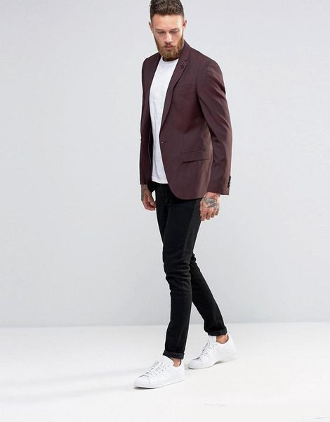 

one buttons slim groom tuxedos two pieces groomsmen man suits mens wedding suits groom wear (jacket+pants) custom made suits, Black;gray