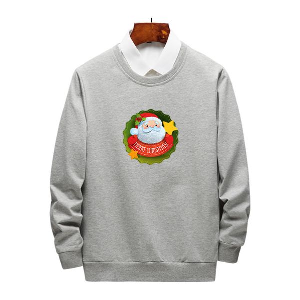 

men hoodies winter autumn women sweater designer o-neck hoodie cartoon santa claus print couple clothing size m-4xl christmas gift, Black
