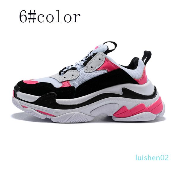 

designer shoes fashion paris 17 fw casual triple sneaker mens women black pink white sports sneakers size 36-45 l02