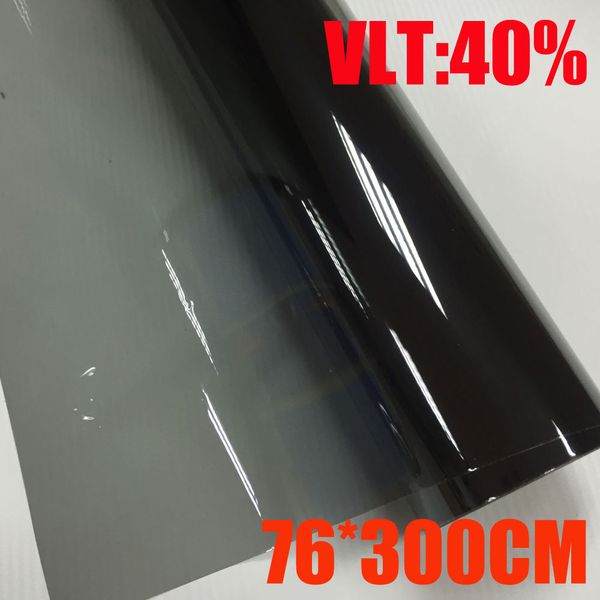 

vlt 40%/ roll 76cm*300cm/lot light black car window tint film glass 2 ply car auto house commercial solar protection summer