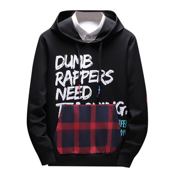 

men's autumn winter hooded long sleeved sweater new fashion letter, White;black