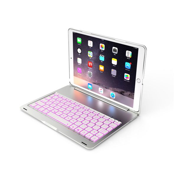 caso protetor de teclado Bluetooth 2017 ultra fino tampa falhanços coloridos luz de fundo em alumínio para iPad Pro 10.5