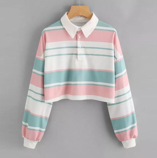 

womens rainbow striped hoodies pullover sweatshirt female long sleeve blouse harajuku hoody pullover basic shirt @b13, Black