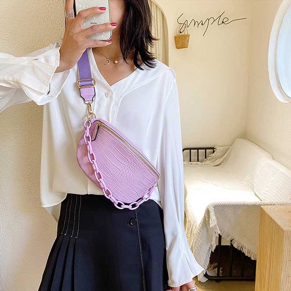 

stone pattern pu leather crossbody bags for women 2020 summer chain shoulder bag female lady handbags simply chest bag