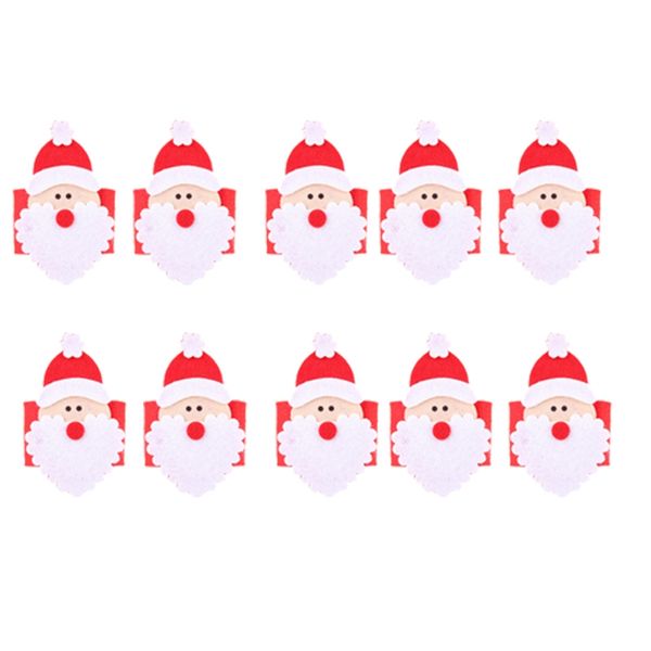 

10pcs christmas decoration santa claus napkin rings serviette holder table napkin holders banquet dinner decoration for home res