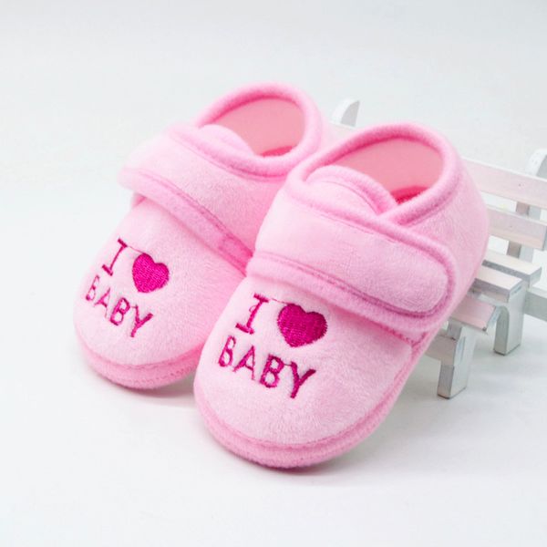 

newborn baby shoes girls&boys soft sole sapato loving letter printed footwear cotton fabric crib shoes bebek ayakkabi chaussures