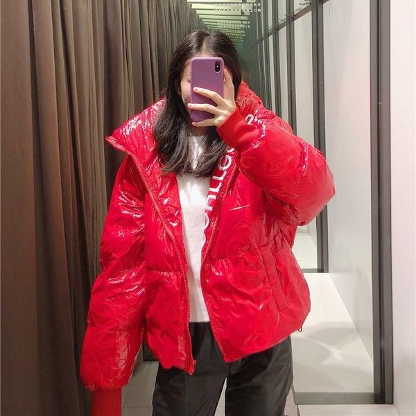 

winter turtleneck puffer jacket solid women black bubble coat vintage warm parka