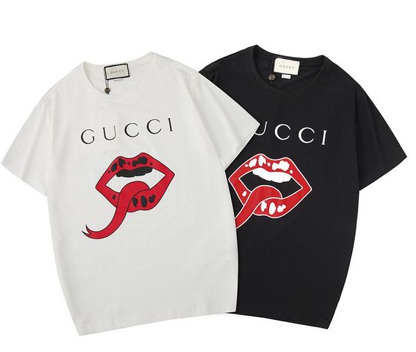 

0 GUCCI Star высокого качества пара мужчин и женщины улицы футболка мужчины Спортивной рубашка Повседневных футболки Top тройники Письмо печать Размер