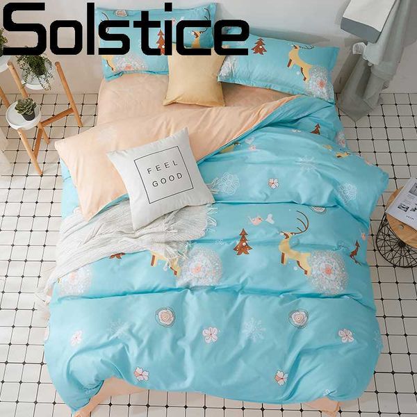 

solstice bedding set blue cartoon duvet cover with pillow case 3-4pcs sets classic child home textile single  king size