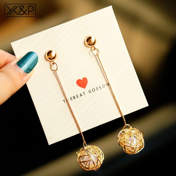 

x&p 2019 new vintage gold round earrings for women geometric metal sepak takraw natural pearl dangle drop earing fashion jewelry, Silver