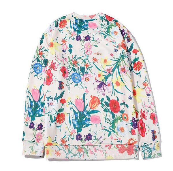 

новый бренд мужчины женщины толстовка с капюшоном роскошные мужские кофты с цветами зима унисекс мужчины женщины пара дизайнер толстовки муж, Black