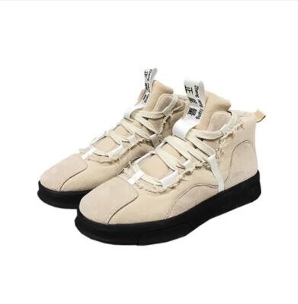 

men's winter boots high to help the trend of retro casual shoes tide korean fashion martin boots, Black