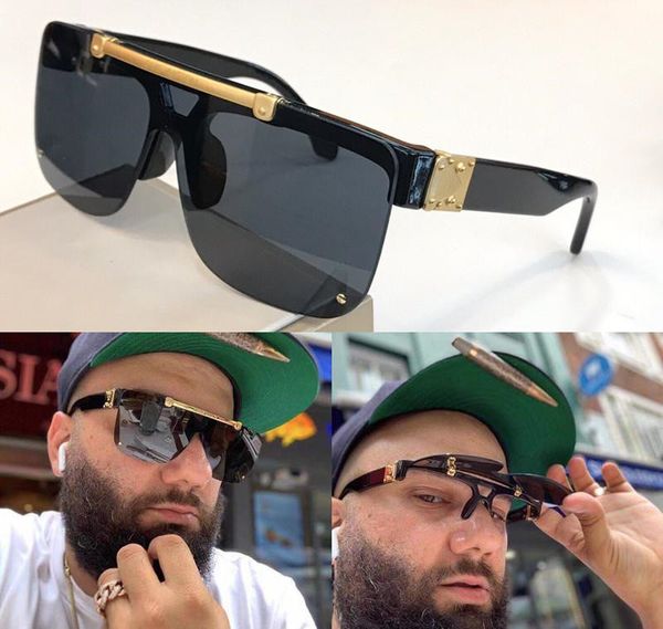 

new fashion designer sunglasses 1194 square half frame flip designer avant-garde style outdoor glasses z1194e millionaire, White;black