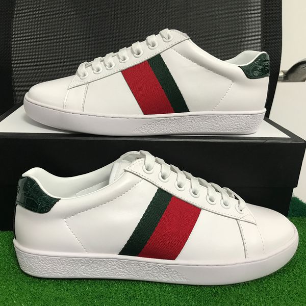 

Luxury brand men women ca ual hoe de igner neaker green red tripe ace neaker fa hion hoe with genuine leather with box