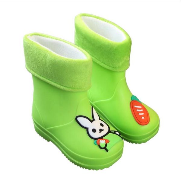 

rain boots kids for girls waterproof water shoes baby boys non-slip rubber boots warm children rainboots four seasons removable, Black;grey