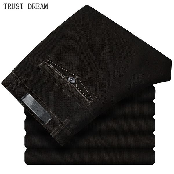 

6800 men corduroy loose straight slim pants, Black
