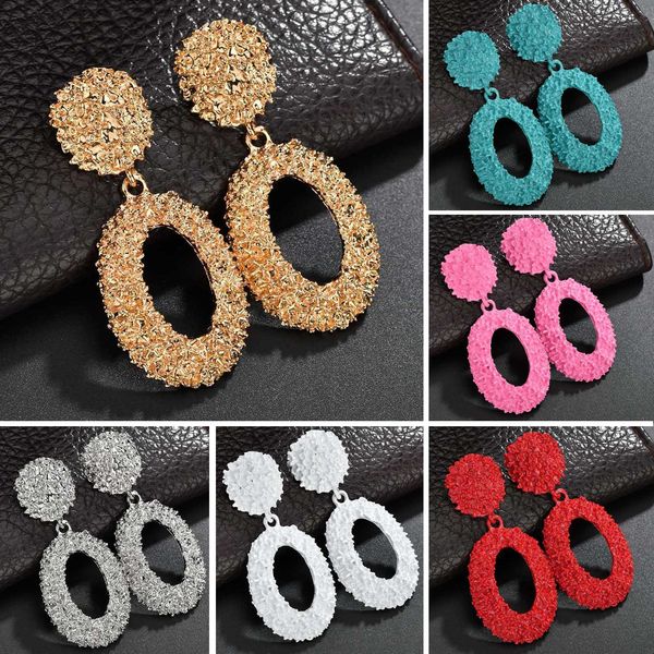 

sexemara new punk heavy metal gold silver drop earring geometric statement earrings for women african dubai jewelry