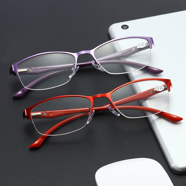 

business reading glasses metal square presbyopia eyeglasses uv protection vision care reading eyewear diopter +1.0 to 4.0