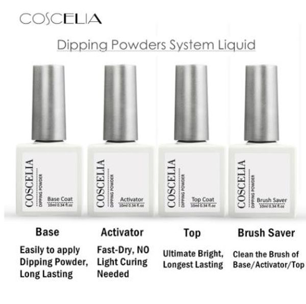 

dip powders clear base coat dipping powders activator nails art coat brush saver no need led uv lamp, Red;pink