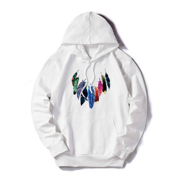 

man designer hoodies luxury sweatshirt mens woman hoodies streerwear fashion brand pullover long sleeves colorful feathers good quality, Black