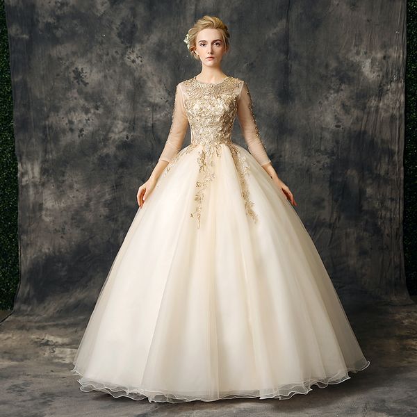 

2019 3/4 long sleeve appliques beading ball gown quinceanera dresses plus size sweet 16 dresses debutante 15 year formal party dress bq143, Blue;red
