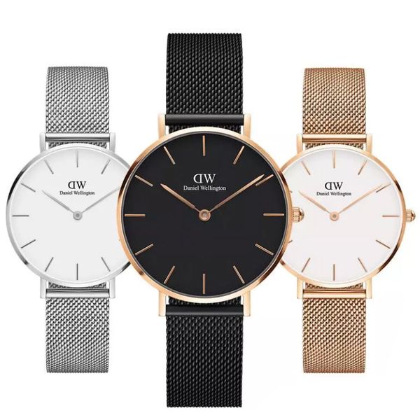 

2018 Top luxury brand women 36mm 32mm men 40mm fashion d&w Lovers women steel mesh gold mens watches montre femme relojes masculino