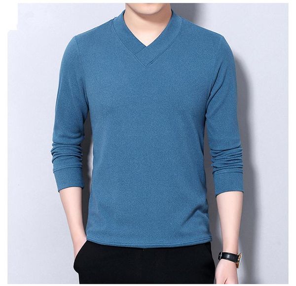

brushed mens autumn designer sweater solid color v neck hoodies long sleeve casual business mens sweaters mens basic top, White;black