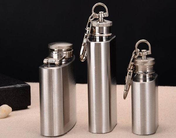 

quevinal 300pcs selling 1oz 2oz mini stainless steel hip flask wine pot alcohol flagon with keychain dhl ups tnt