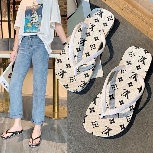 

полный письмо печати вьетнамки женщины девушки сандалии роскошные дизайнерские пляжные тапочки обувь лето мягкие pantoufle повседневные рези, Black;grey