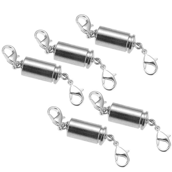 

5 piece silver cylinder magnetic lobster clasp diy necklace bracelet clasps