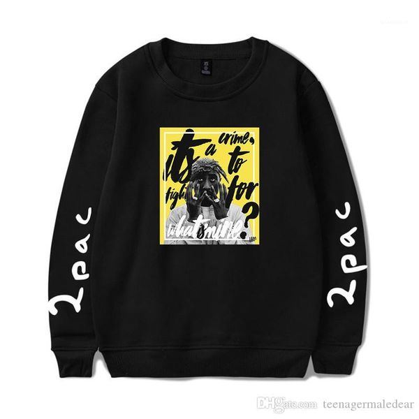 

рукав круглый вырез свободные пары кофты мода хип-хоп мужской одежды 2pac рэпер мужские толстовки весна длинные, Black