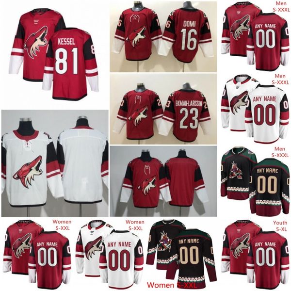 

custom arizona coyotes jersey fischer demers kuemper hjalmarsson stepan perlini roenick tkachuk galchenyuk doan ekman-larsson keller raanta, Black;red