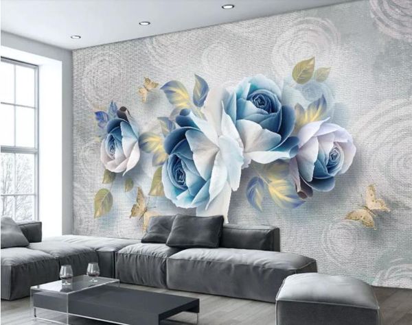 Téléchargement gratuit Images Acheter Grand Papier Peint 3d Murale 3d Relief Rose Europeen Retro dernière par