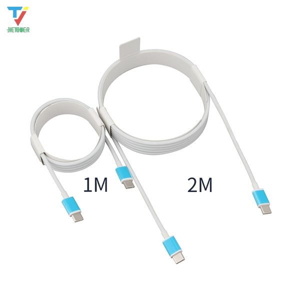 

500pcs/lot 1m/2m white round f cardboard bracket type-c to type-c android cable fast charging data cable cable for for samsung huawei xiao