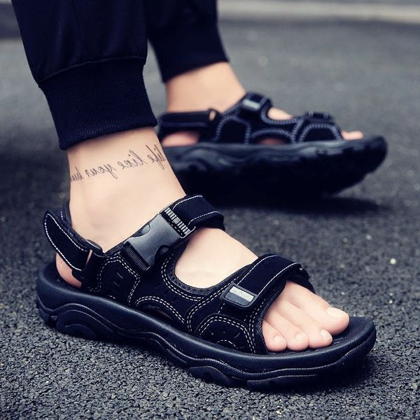 

sandals men's summer fashion sandals men's 2019 new style korean-style outer wear slippers summer, Black