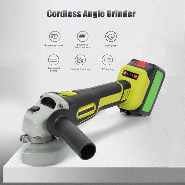 

68vf 10000rpm cordless angle grinder brushless polisher grinding metal cutter 8000mah li-ion battery rechargeable power tool