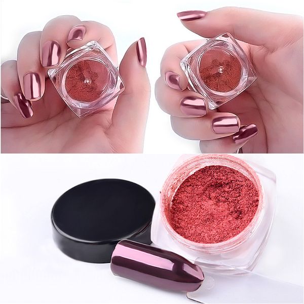 

1g mermaid glimmer nail glitter pigment rose gold gradient mirror effect 3d nail powder dust manicure nails decorations, Silver;gold