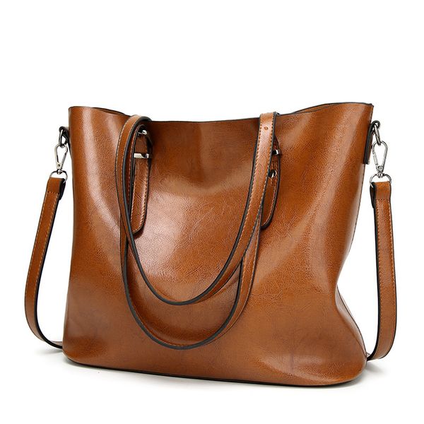 

fashion shoulder leather bag retro style simple bag tassel tide portable handbag women casual tote female